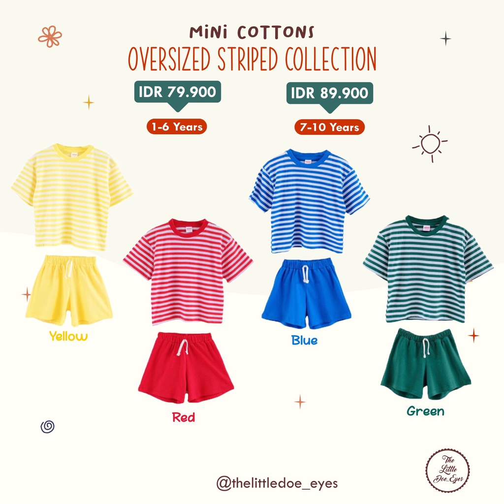 MINI COTTONS Oversized Striped Collecton Kids Setelan Anak