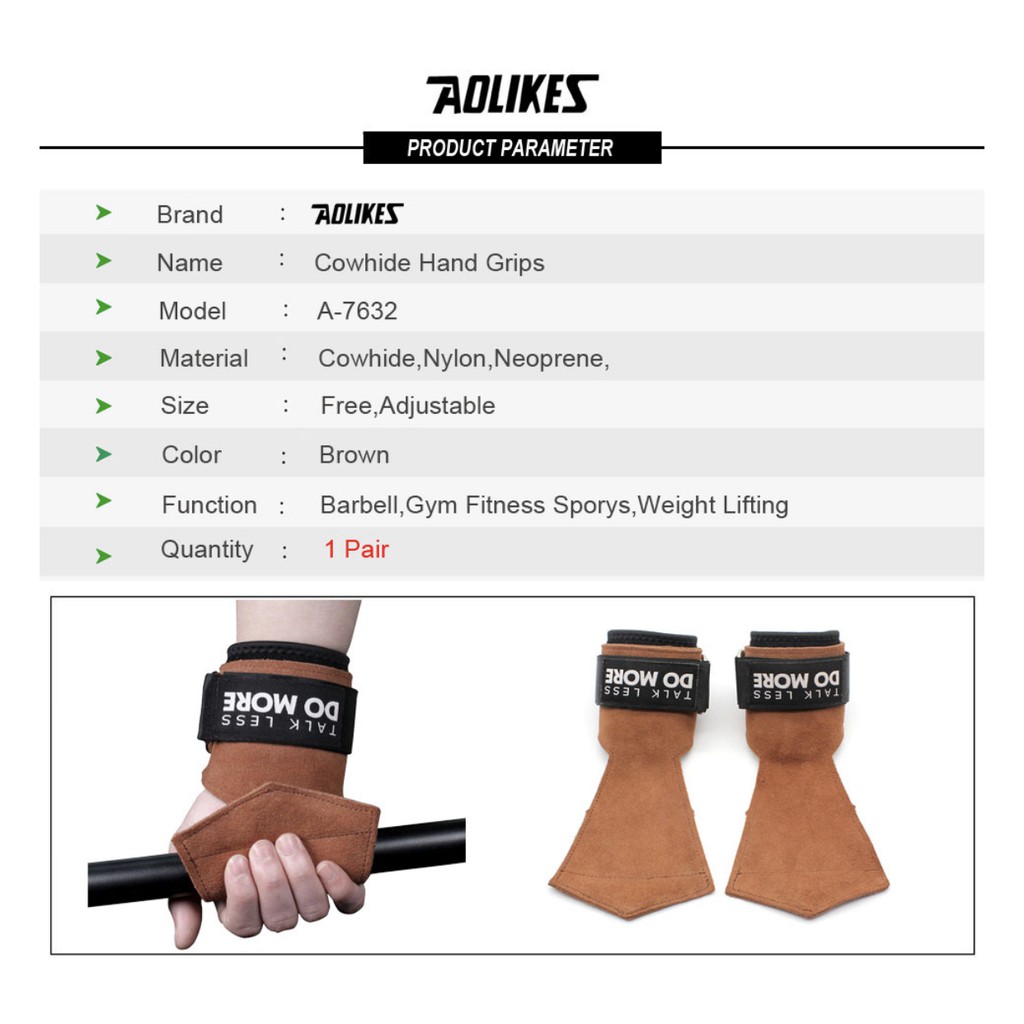 AOLIKES 7632 Leather Brown Wrist Support Wrap / Wristband - Deker Strap Kulit Pergelangan Tangan