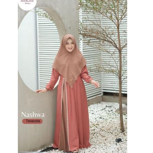 (BEST SELLER) NASHWA ORI BY MOSLEM DAILY // SET KHIMAR