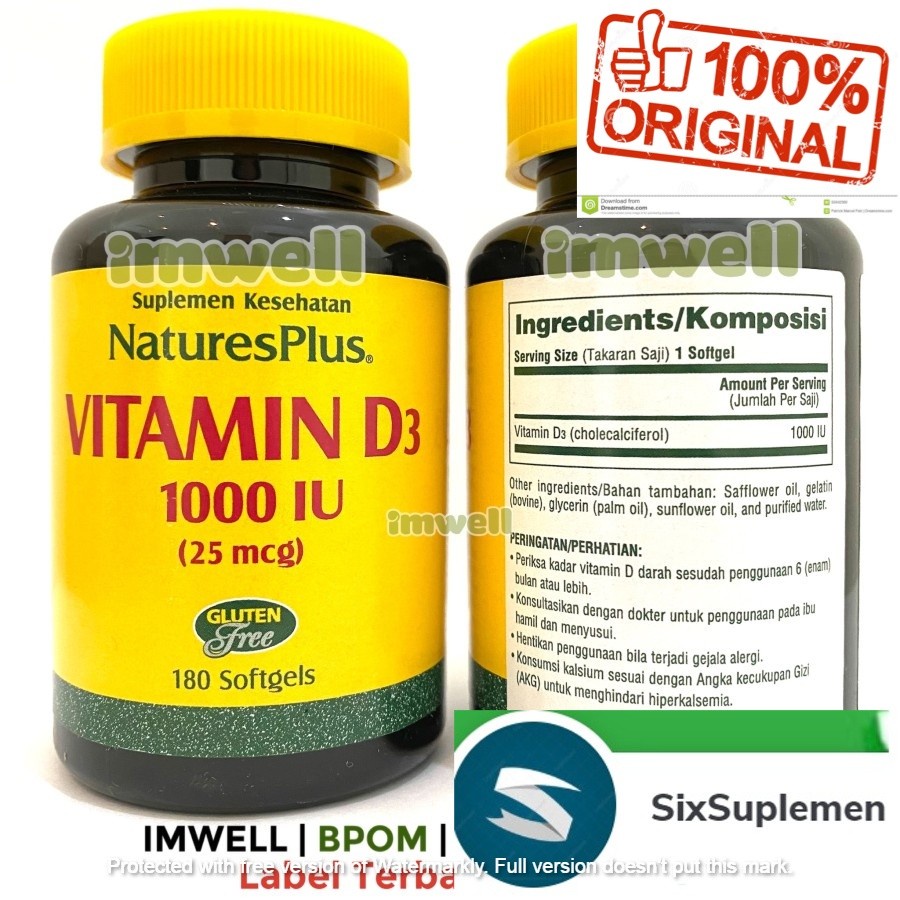 Ready Natures Plus Vitamin D3 1000 iu 180 softgels