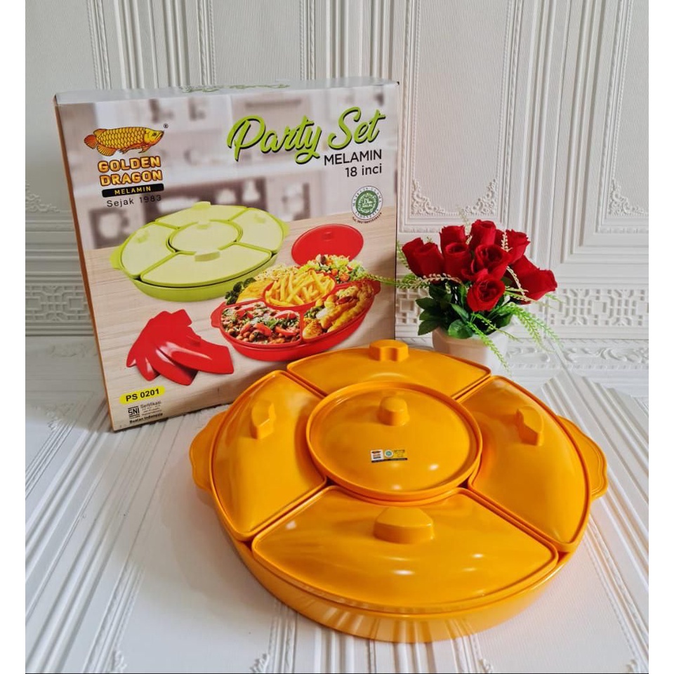 PARTY SET MELAMIN 18" GOLDEN DRAGON