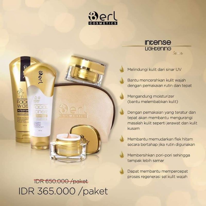 Paket Kosmetik Pencerah Wajah Berl Cosmetics Intense Lightening Series
