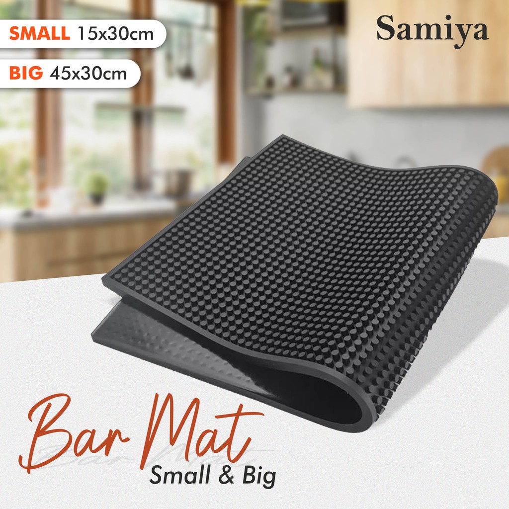 bar mat rubber non slip / alas meja bar dapur cafe / tatakan gelas piring / barista bartender tools