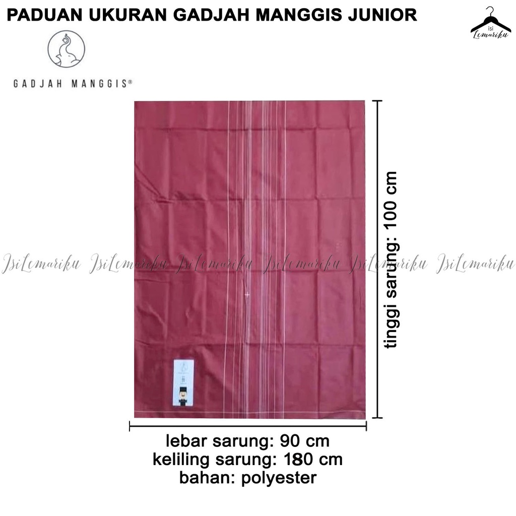 Sarung GADJAH MANGGIS JUNIOR Black / Hitam &amp; Putih