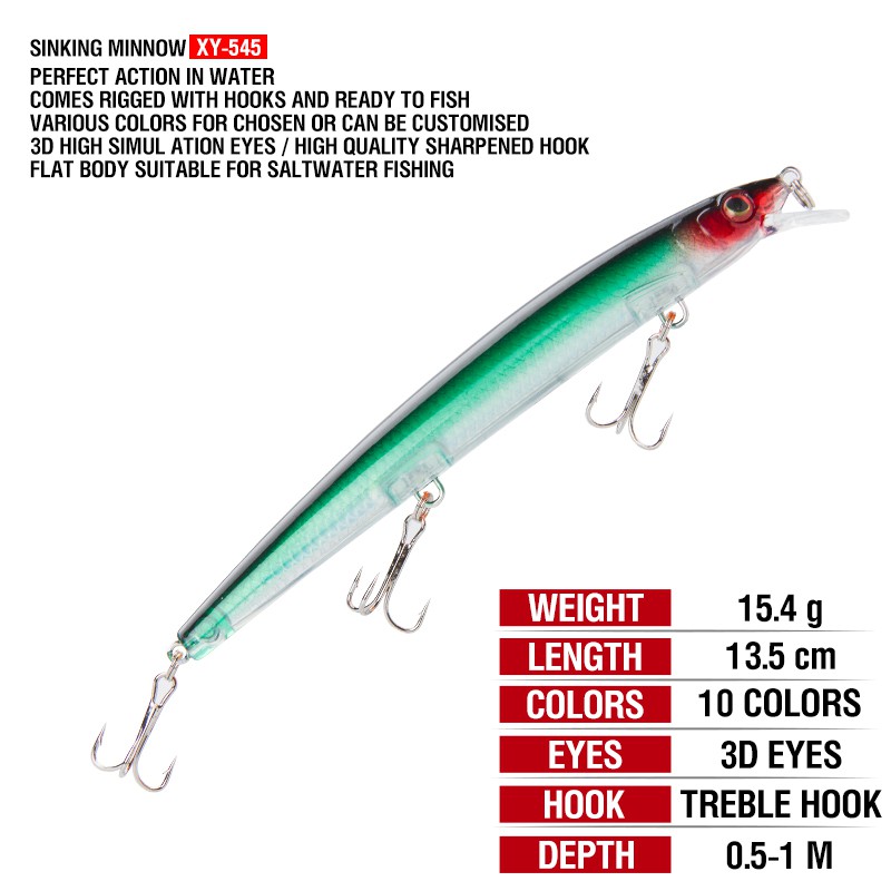 Alat Pancing Murah Umpan Mancing Kail Pancing Plastic Bait Umpan Mancing Alat Pancing Clouser Minnow Umpan Ikan 1PCS 15.4g/13.5cm Sinking Minnow relix nusantara CrankSet CrankBait Umpan Pancing Umpan Pancing Buatan