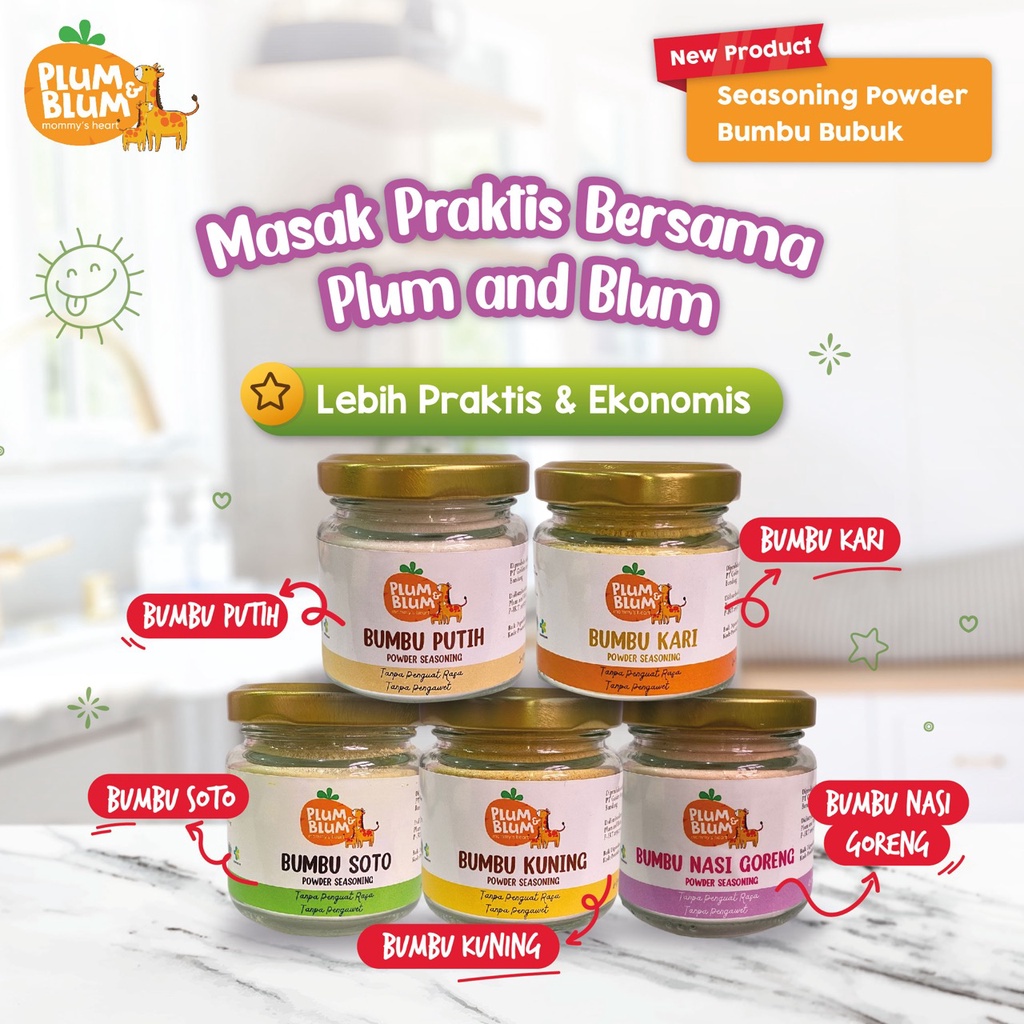 Plum &amp; Blum Bumbu Masak Mpasi Non MSG Bumbu Soto Bumbu Putih Powder - 50 gr