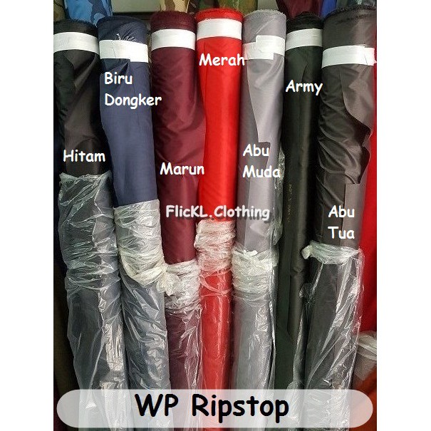 Bahan Kain WP Ripstop Parasit Parasut Waterproof Jaket Milky Bening Bomber Tas Cover Mobil