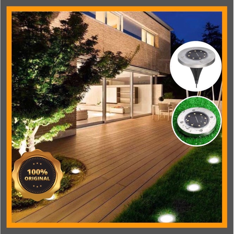 [ Best Seller ] Lampu Taman Solar Tanam Tancap Pavling Bulat Tenaga Surya 8 LED Lampu Taman Tenaga S