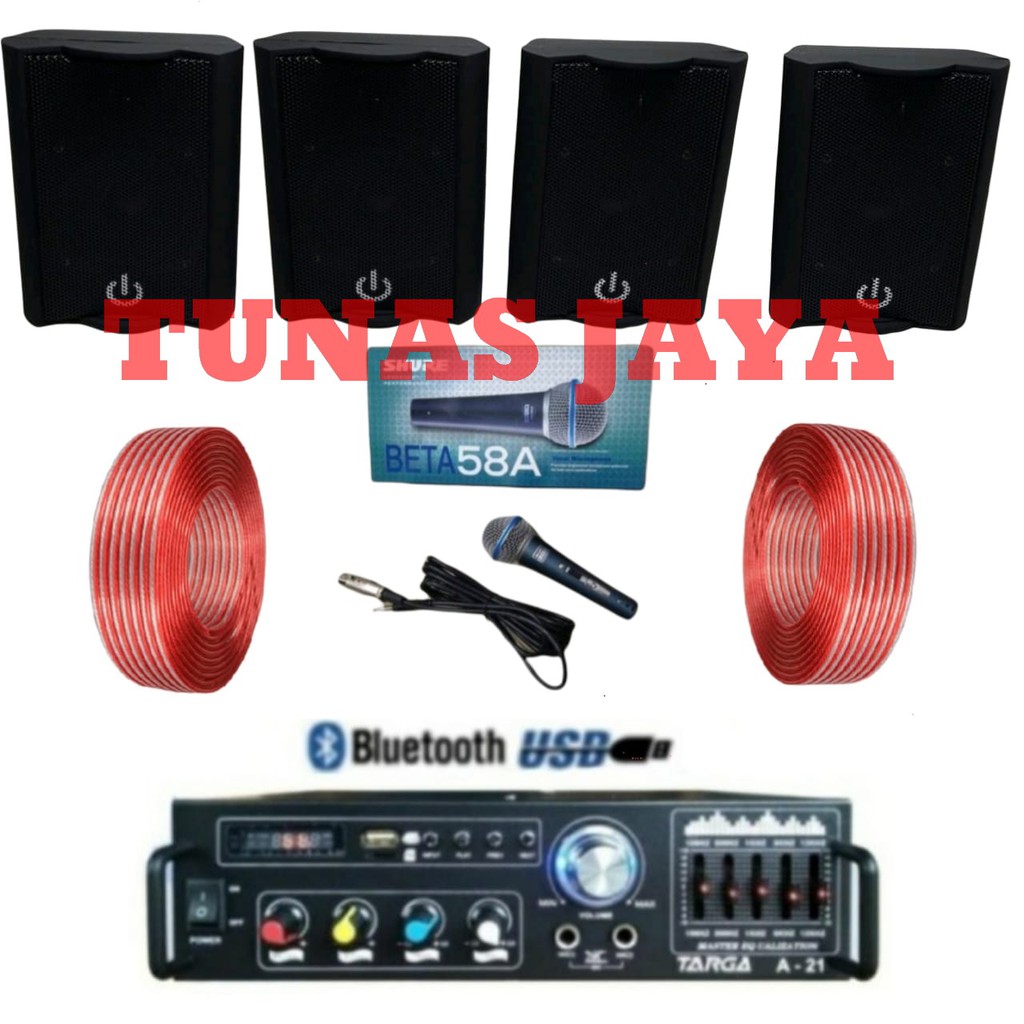 PAKET HEMAT 4 SPEAKER CRIMSON CR402 PAKET AUDIO PLUS MIC SHURE BETA58