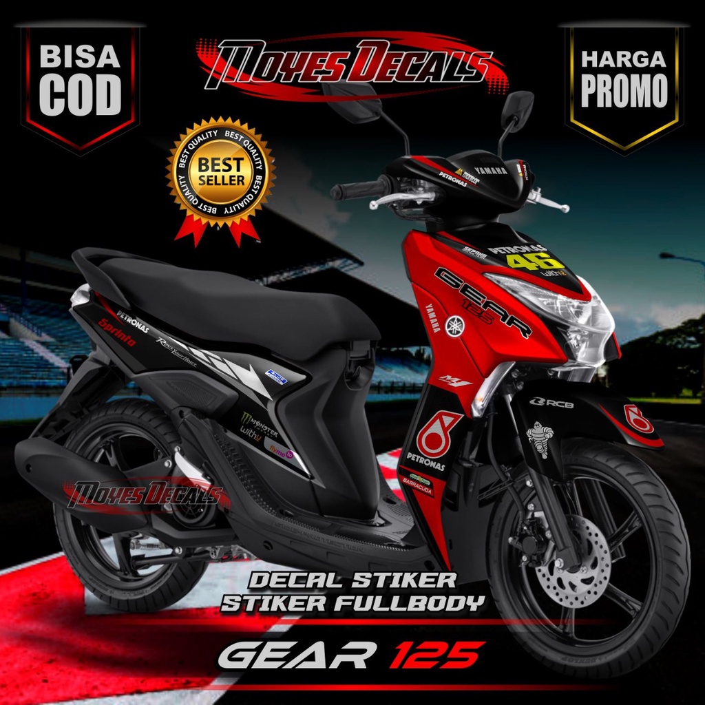 Decal Stiker Yamaha Gear 125 Petronas Merah