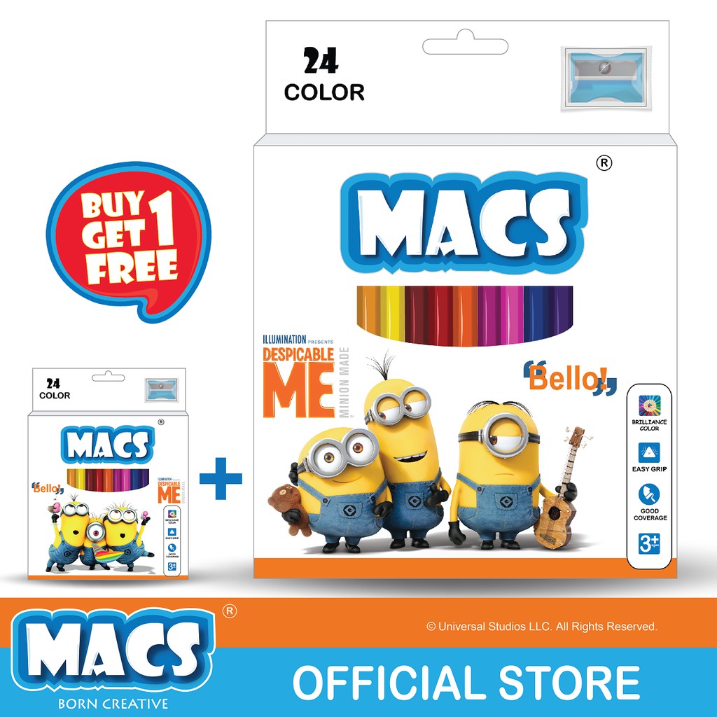 

Macs Pensil Warna Despicable Me - Minion 1 (24 colors) BUY 1 GET 1 FREE