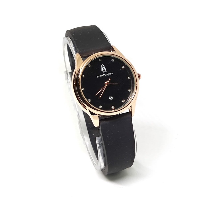 [GPW] Jam Tangan Wanita Hush Puppies Tali Rubber Ring Rosegold Tanggal Aktif