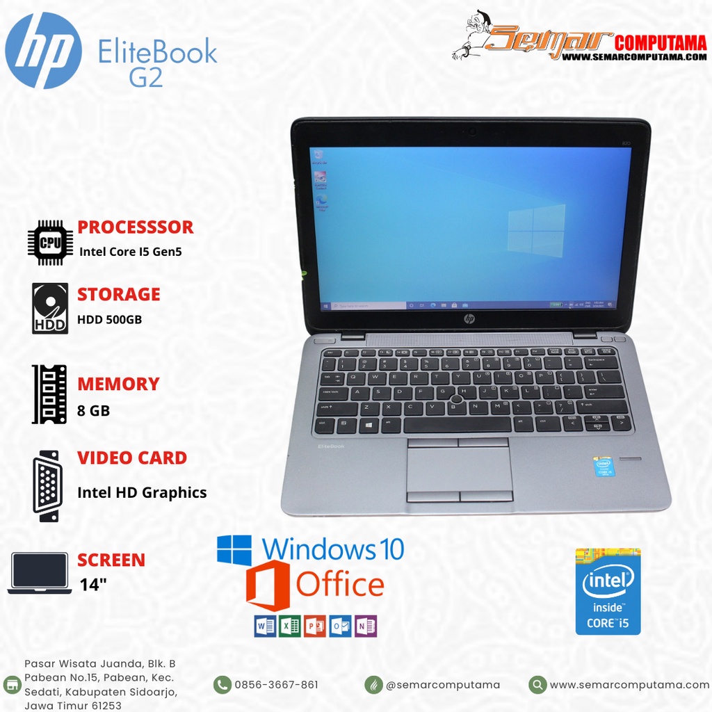 PROMO Laptop HP EliteBook 840 G2 Intel Core I5 Gen 5 LikeNew Murah