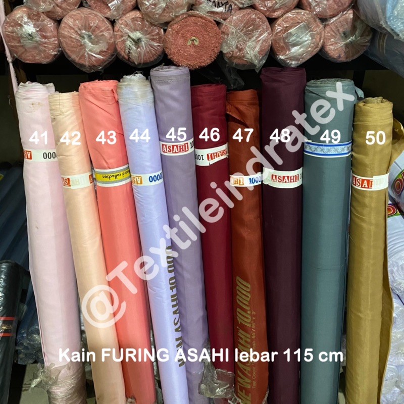 KAIN ASAHI FURING TERMURAH LEBAR 115 CM BAHAN FURING BAJU BATIK DRESS TILE SATIN KANTONG CELANA