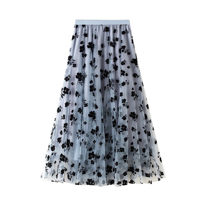 Black Flower Velvet Tutu Skirt Import Premium ( Rok Tutu Bunga Hitam Beluduru ) [Bisa COD]