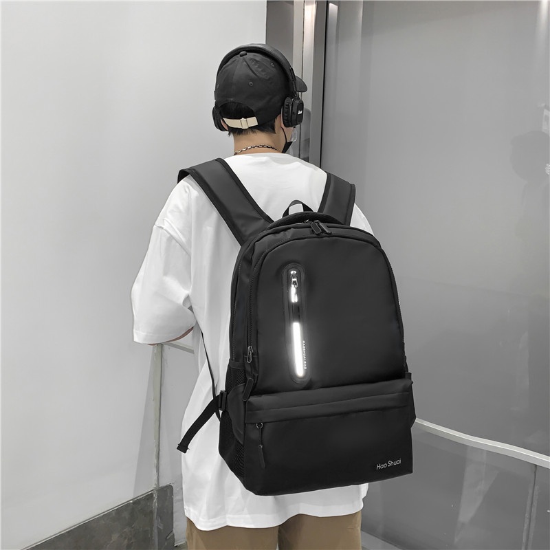 Tas Ransel Pria HAOSHUAI 3409 Tas Laptop Pria Anti Air Bahan Dolby Lotto Coated