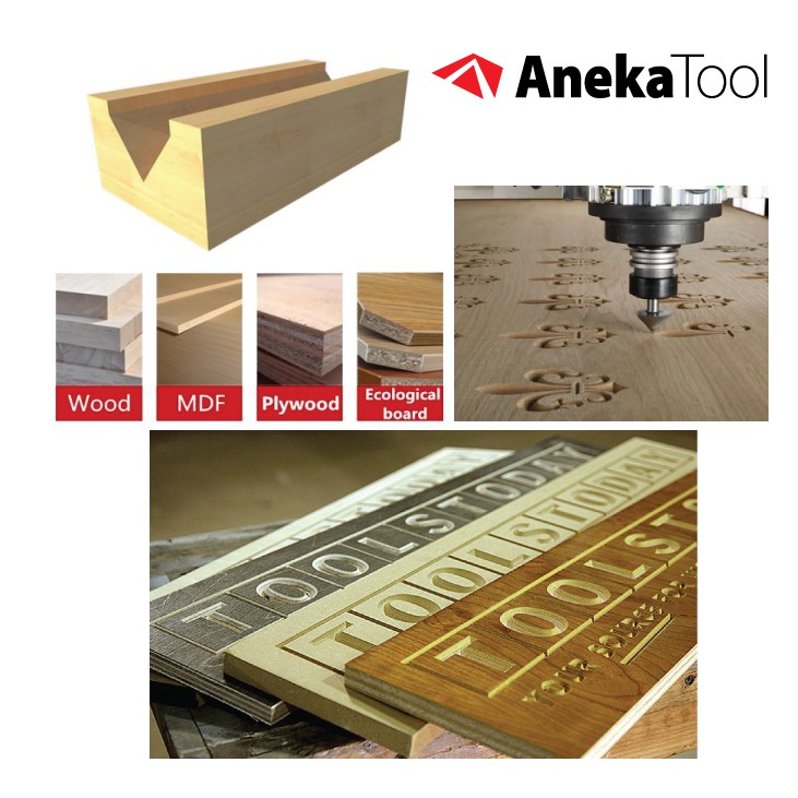 AnekaTool Mata CNC Router Bit - V Groove 3D Bits