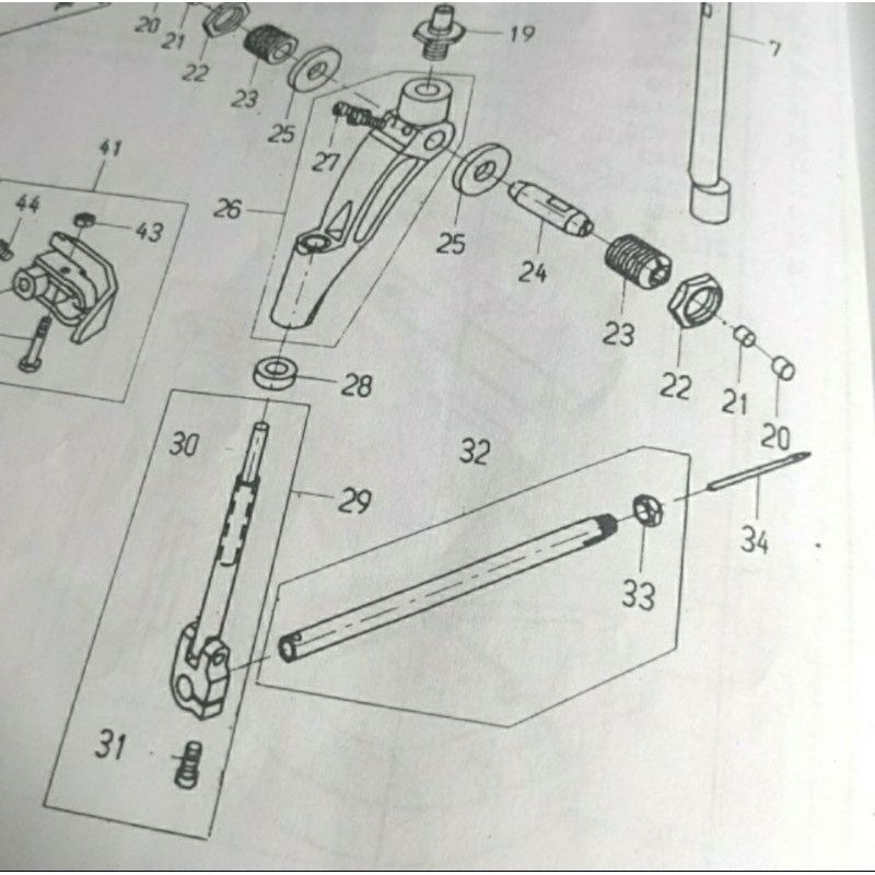 242121A Needle Bar With Nut / Tiang jarum+Mur Mesin jahit karung NP 7A