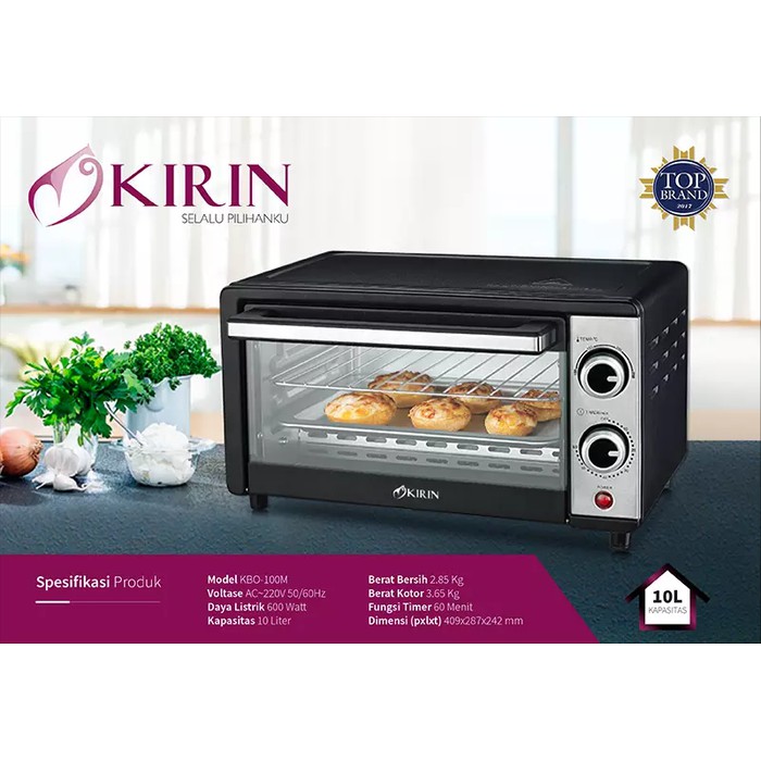 (HARGA PROMO) KIRIN Oven Listrik KBO 100 M LW - KBO100M / KBO-100M (GARANSI RESMI) 100% ORI