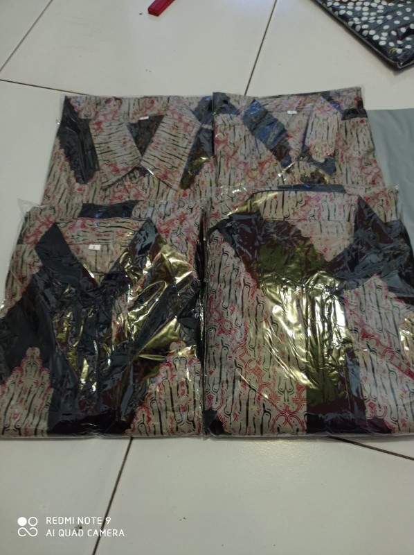 Couple Batik Gamis Syari Zigzag Terbaru