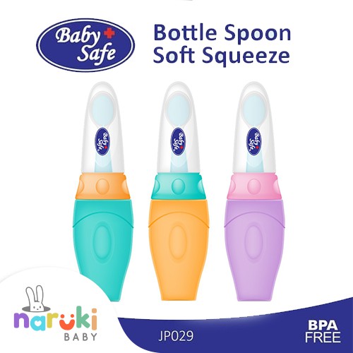 Baby Safe Bottle Spoon Soft Squeeze JP029 Botol Sendok Makan Bayi