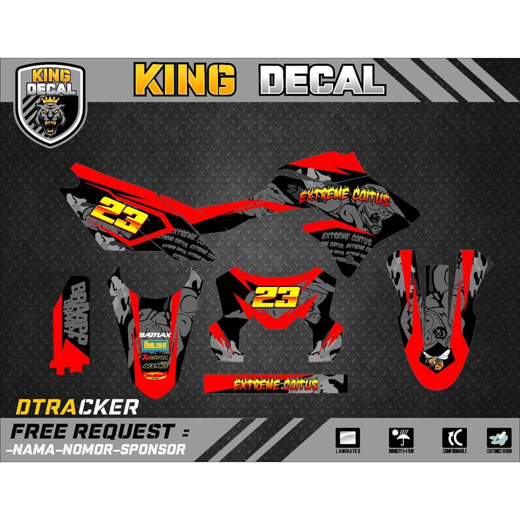 DECAL DTRACKER DECAL KLX BF KLX OLD KLX S DECAL KX CUSTOME DECAL MURAH KLX BF 150L DECAL CRF 150L 3