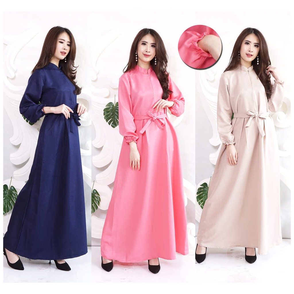 Maxi Gamis Atika Navy / Pink / Coksu