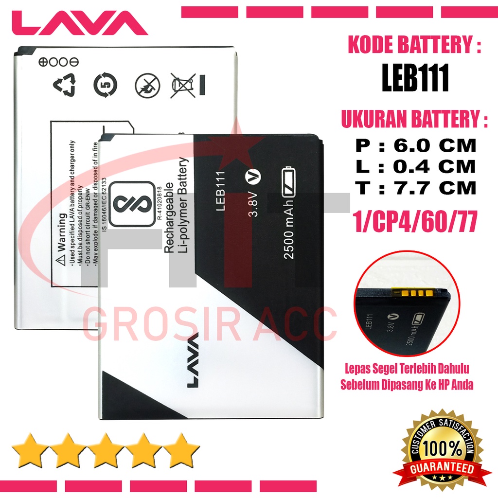 Baterai Lava LEB 111 / Battery Iris 820 / Iris 80 / Iris 60