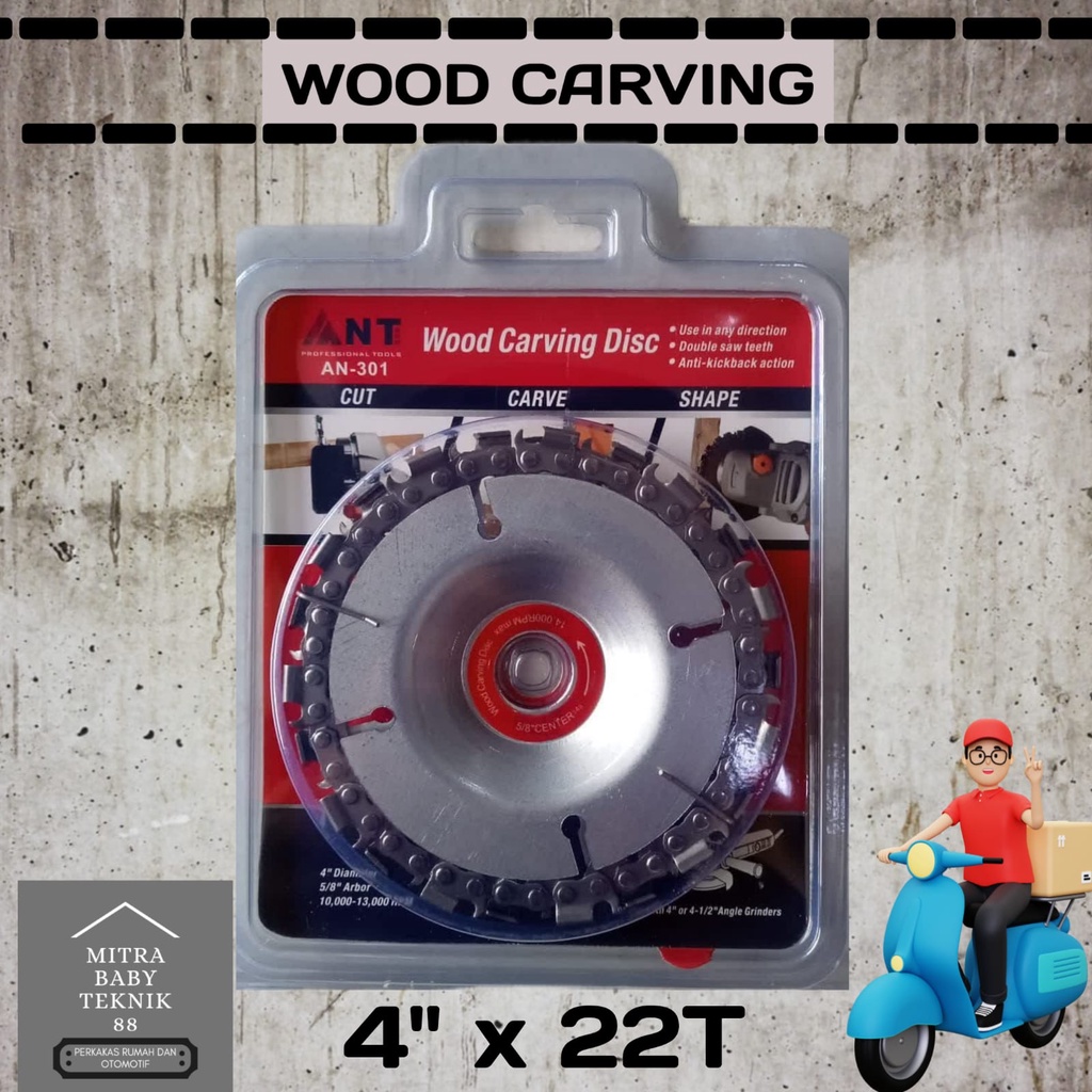 wood carving disc 4 inch 22 teeth mata gerinda rantai mata gurinda potong kayu chainsaw MURAH