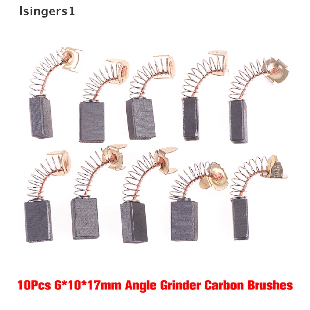 (lsingers1) 10pcs / Set Brush Karbon 6x10 X 17mm Power Tool Untuk Angle Grinder