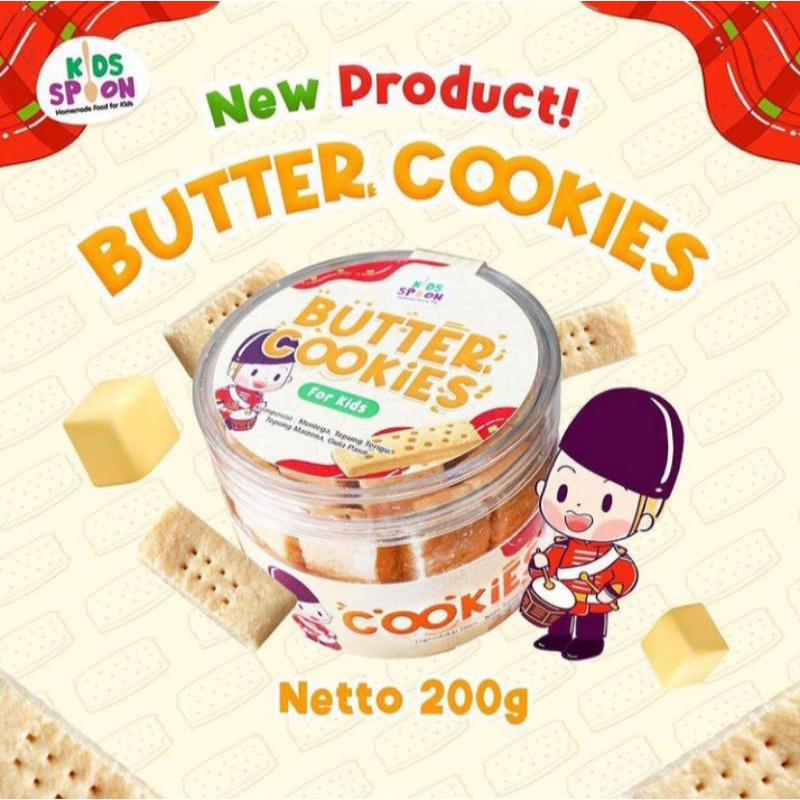 Kids Spoon Butter Cookies Kukis Mentega