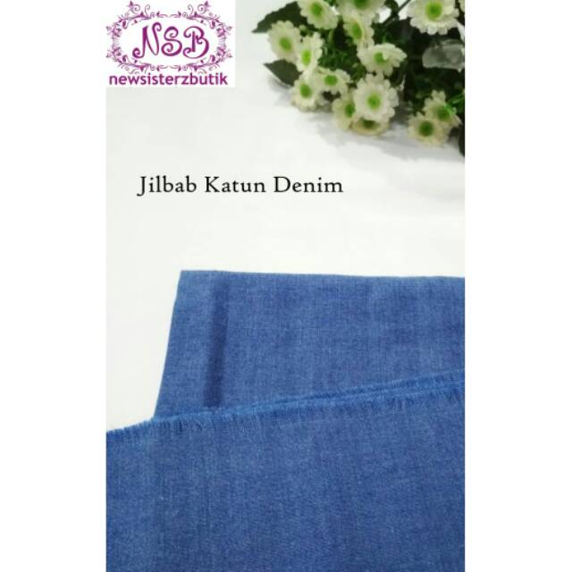 Jilbab Denim Biru