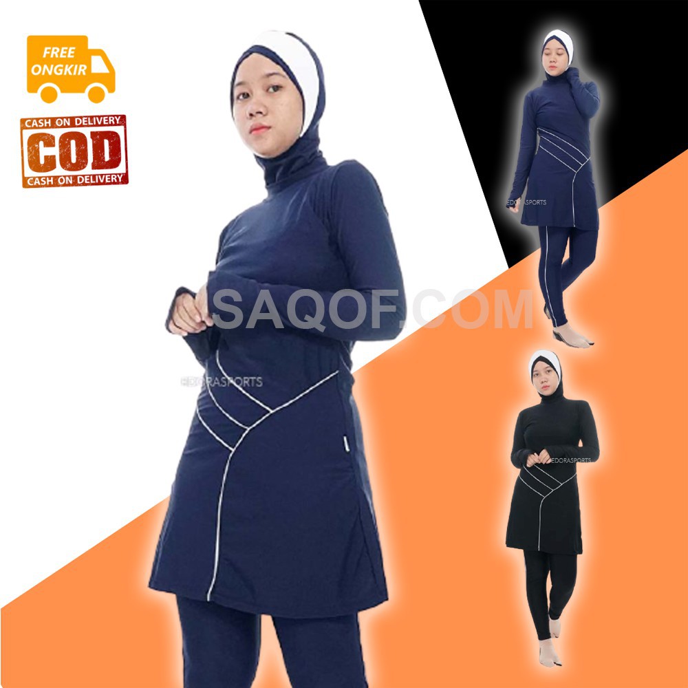 Baju Pakaian Renang Wanita Perempuan Remaja Muslim Muslimah Dewasa Hijab Jumbo Syari EDORA MYRA