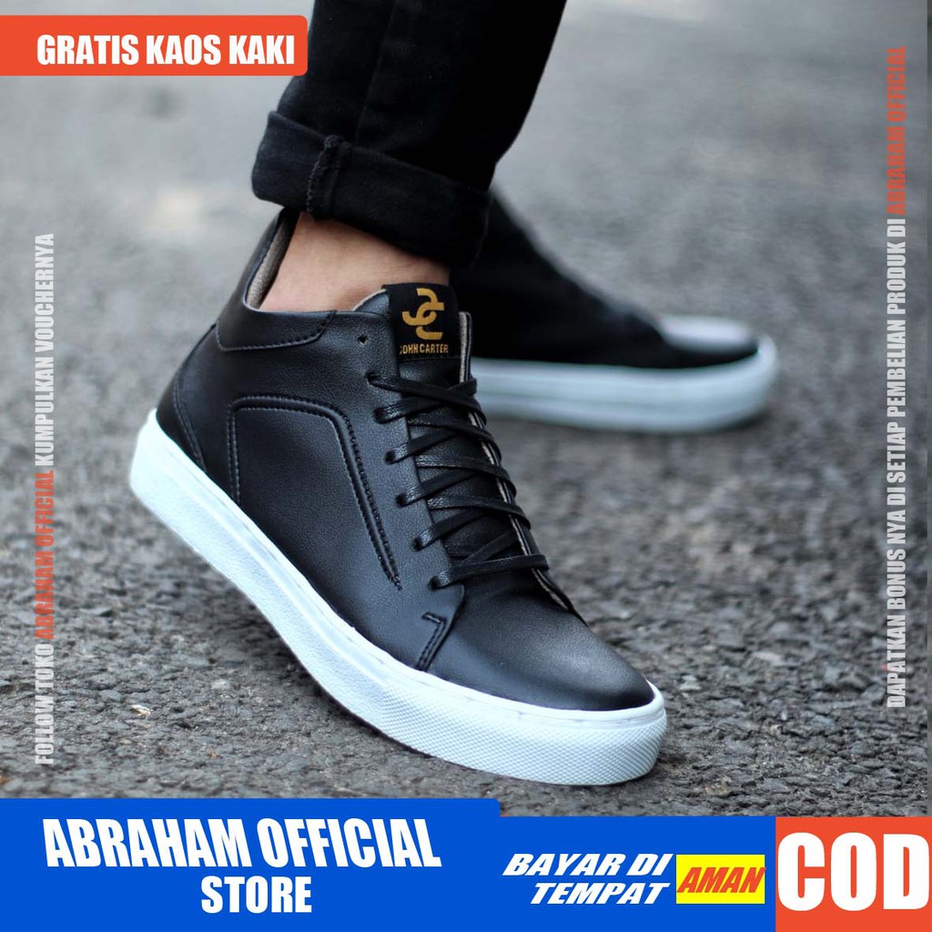 ABRHM x JHONB Sepatu Kasual Pria Sepatu Pria Casual Kulit Pu Sepatu Cowok/Cowo Ori Casual Sepatu Kerja Kantor Semi Formal Kuliah Kondangan Gaya keren Kekinian Murah Terlaris