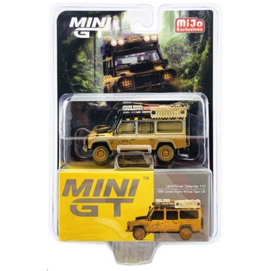 MINI GT 221 Land Rover Defender 110 Team Camel Dirty MIJO CHASE