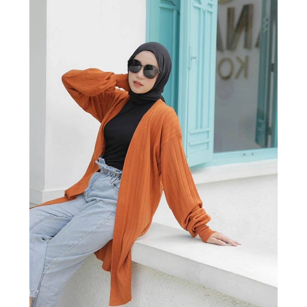 VIONA BELLE LONG OUTER CARDIGAN OVERSIZE RAJUT KNIT WANITA CARDY