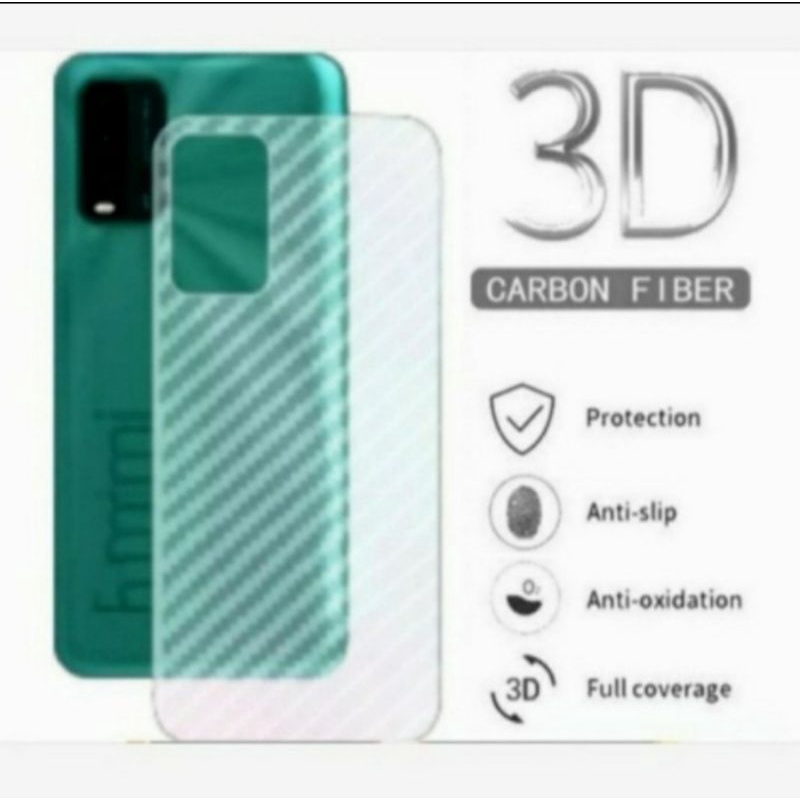 Redmi 9 9T 9A 9C skin carbon anti gores belakang karbon