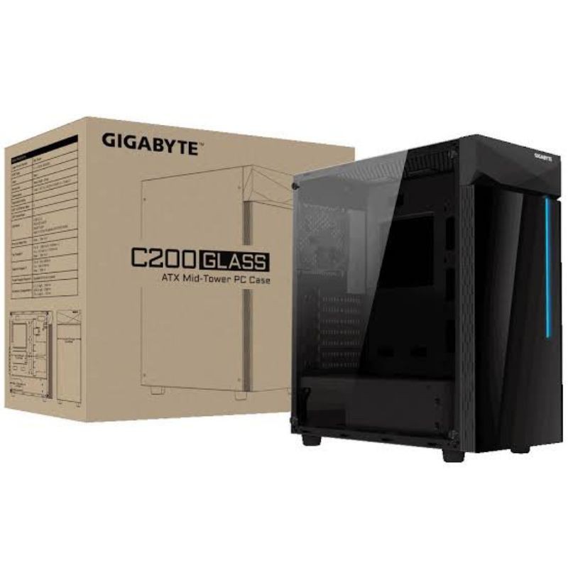 Casing Gigabyte C200 Glass Mid tower tempered Glass