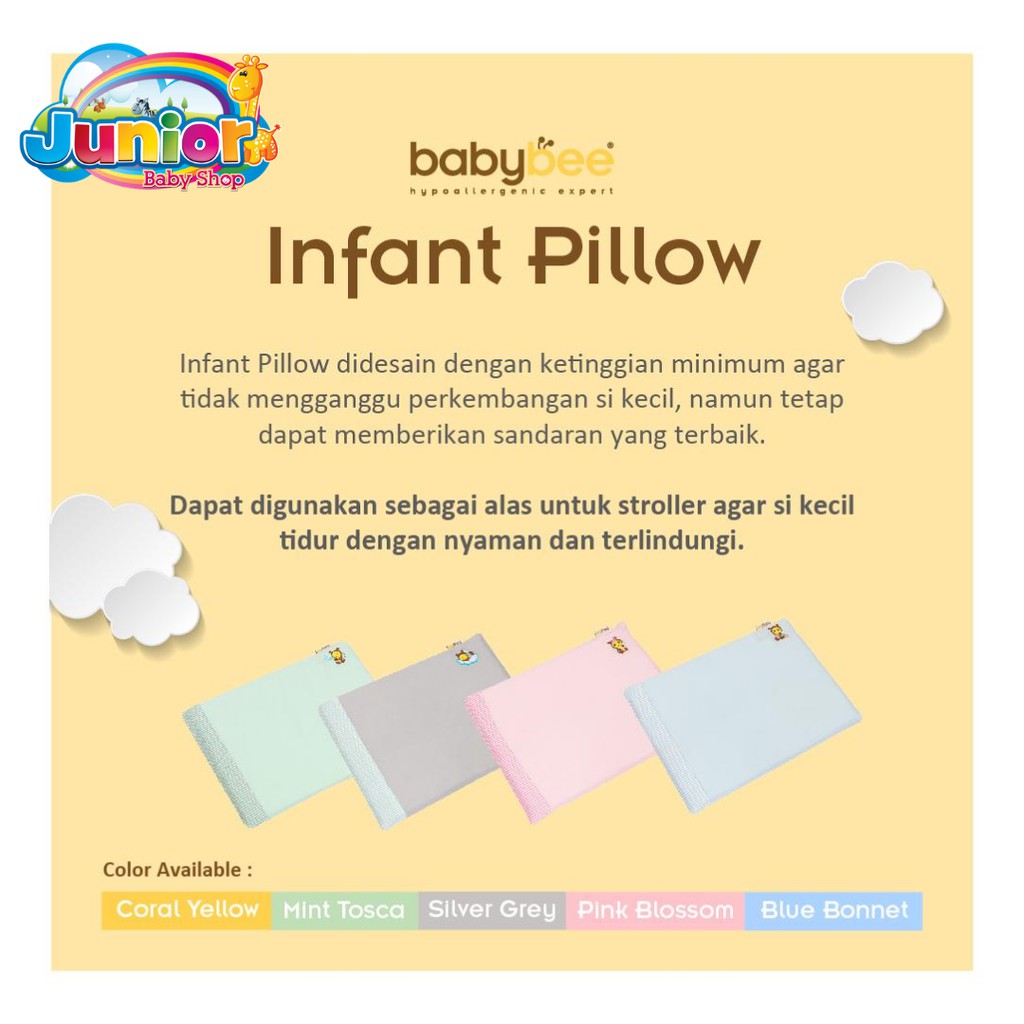 Babybee Infant Pillow W/Case - Bantal Bayi