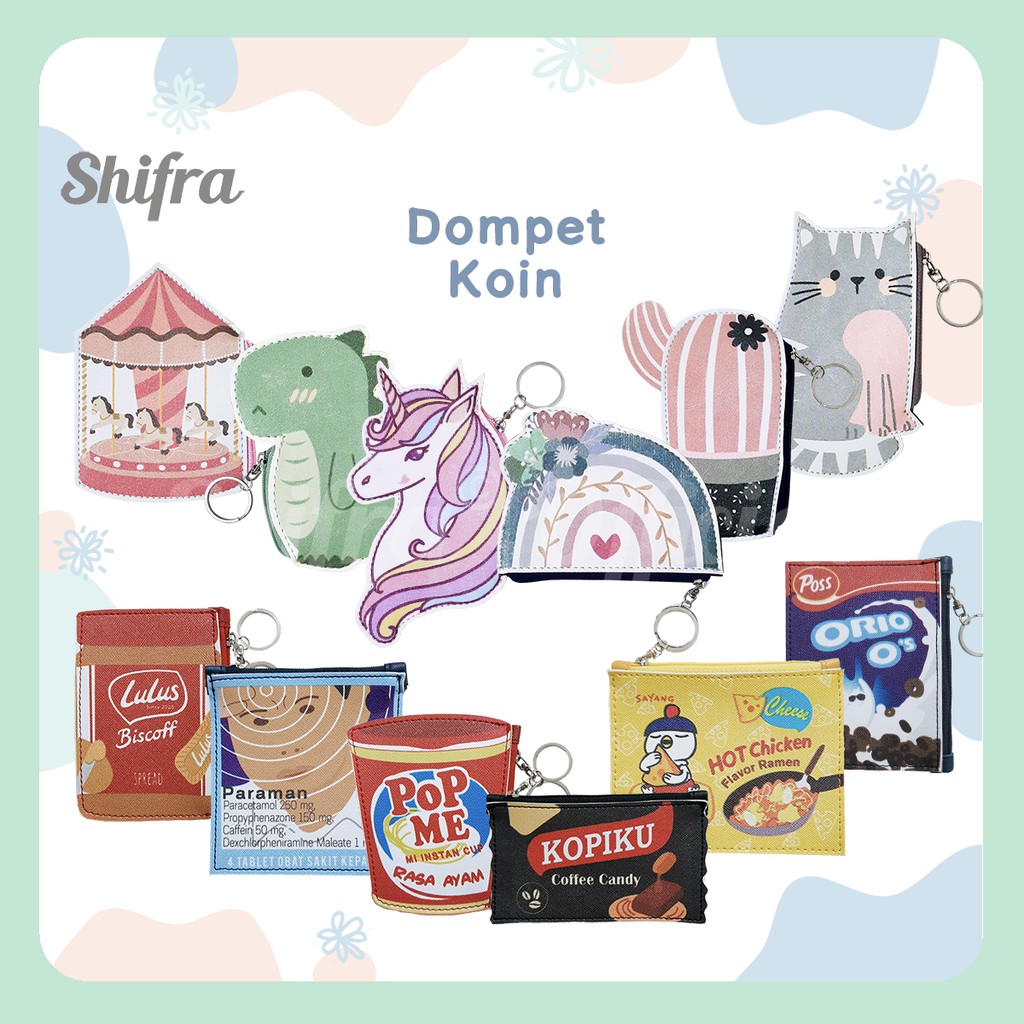 Shifra Dompet Mini Dompet Kecil Pouch Mini Wanita Snack Minuman Lucu Kiyowo