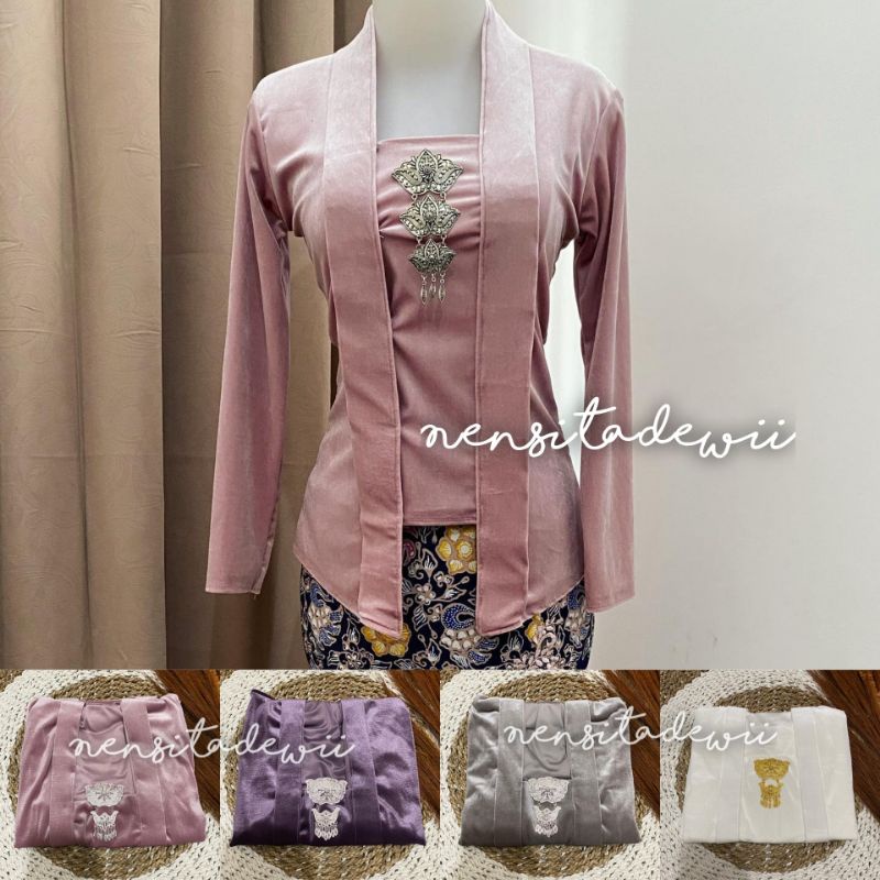 Kebaya Cantik / Kebaya Bludru Kutubaru - Warna Pastel