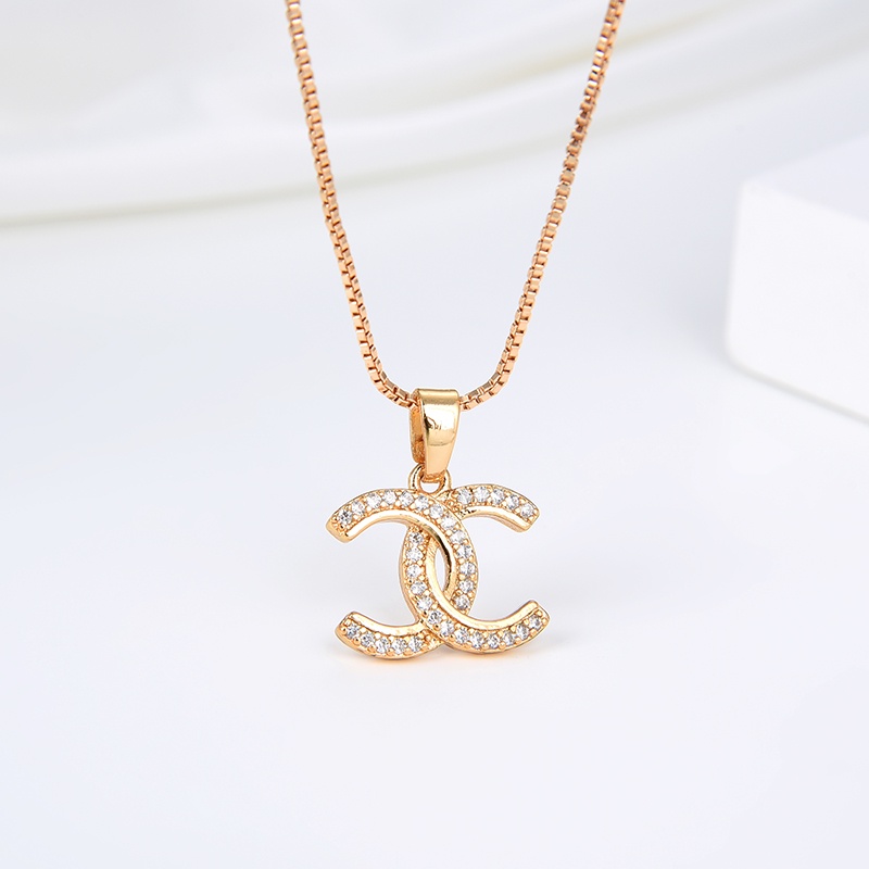 Kalung Wanita Permata Liontin Berlian Full Permata Mewah Perhiasan Lapis Emas 18K 05