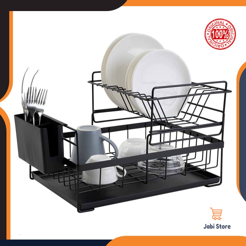 Lemari Tempat Rak Piring Gelas 2 Susun Plastik Murah Master Aluminium Kitchen Dapur  Set Portable Me