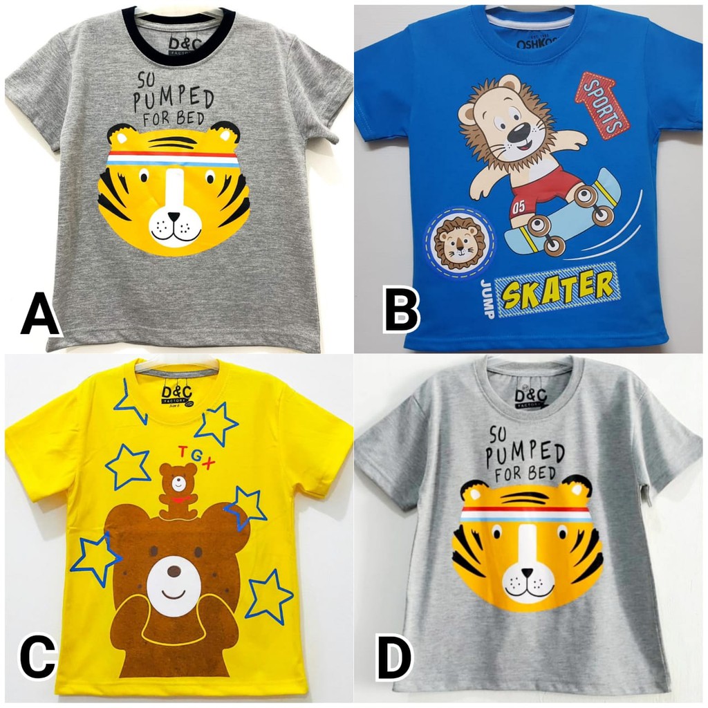  kaos  anak laki laki karakter HARIMAU  MACAN TIGER LION 