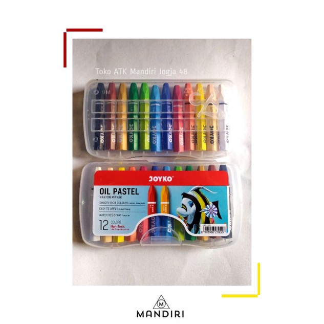 

[ 12 WARNA ] JOYKO®️ Oil Pastel (Krayon Minyak) : White Transparent palette