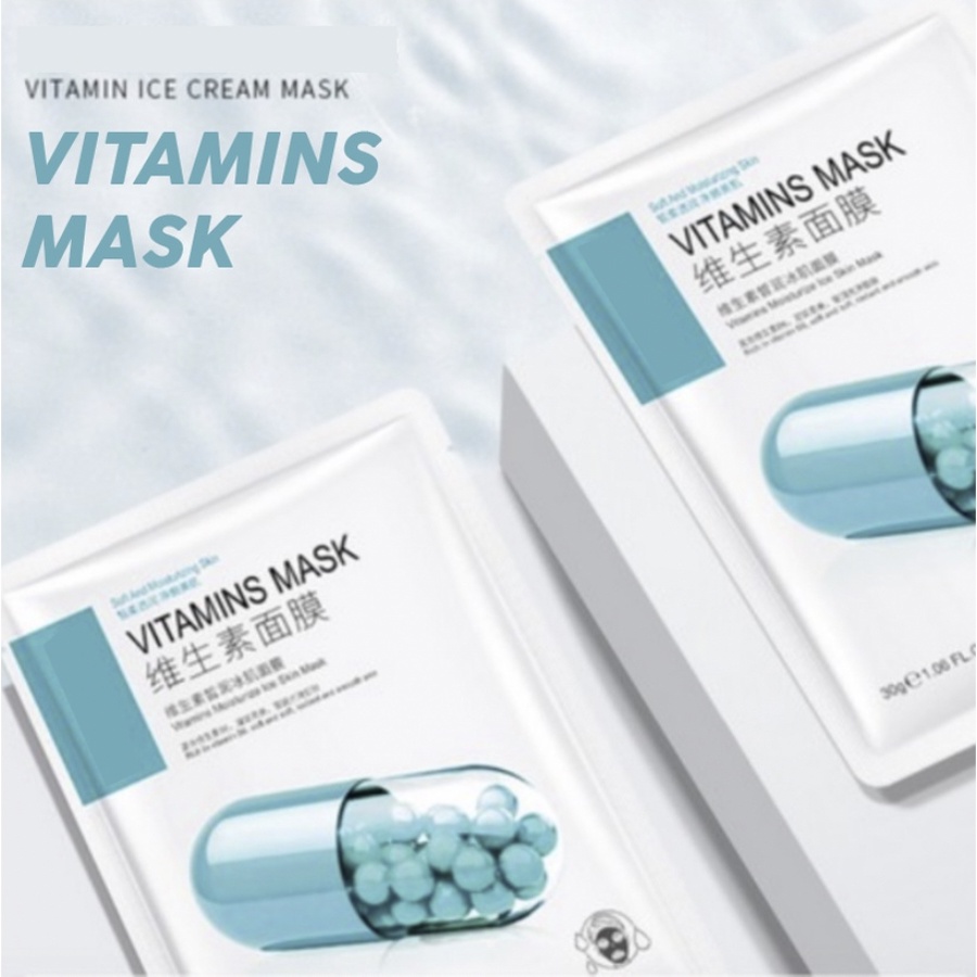 Vitamin Ice Cream Mask VitC Masker Wajah Vitamin C Capsule Pil Vitamins BQ003