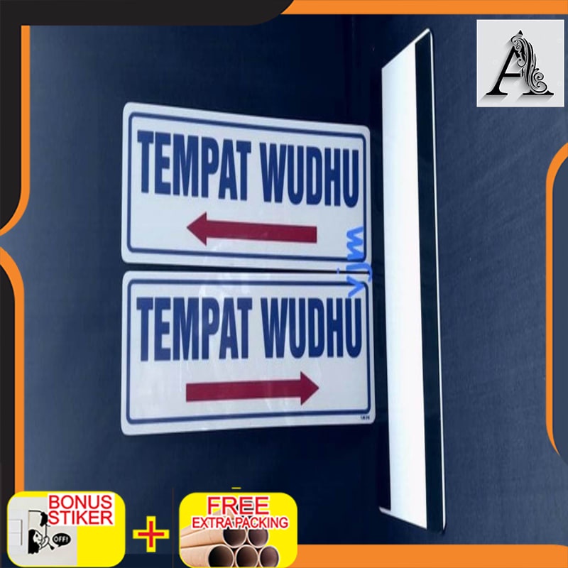 

Grosir sign label TEMPAT WUDHU plat acrylic/akrilik/stiker/sign board acrylic