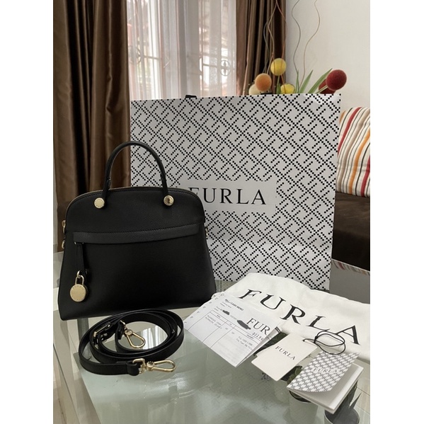 Furla Piper Dome Small Black 100% Authentic