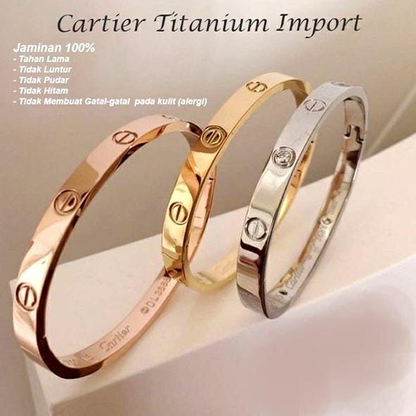 Gelang Kartir Tipis/Kartir Tebal Titanium Premium Import Anti Karat Anti Hitam Fashion Accessories Wanita