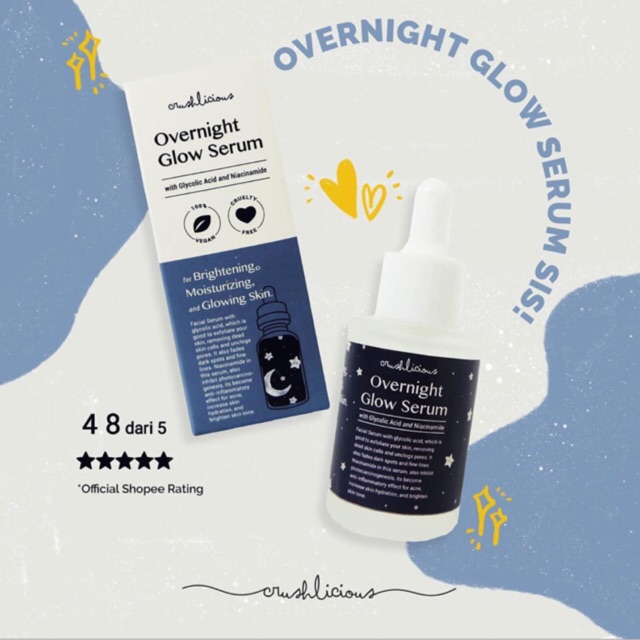 (FREE GIFT) Overnight Glow Serum by Crushlicious (kemasan baru)